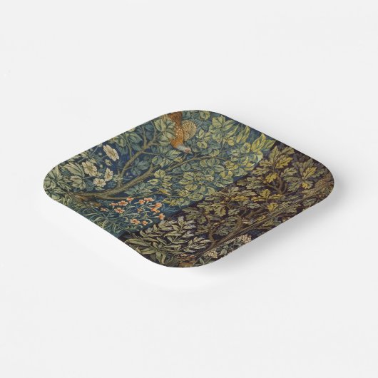 William Morris - Pheasant Bird Tree Botanical Pappteller (Gewinkelt)