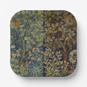 William Morris - Pheasant Bird Tree Botanical Pappteller (Vorderseite)