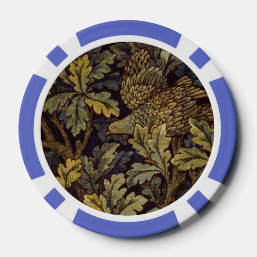 William Morris - Pheasant Bird Tree Botanical Pokerchips (Rückseite)