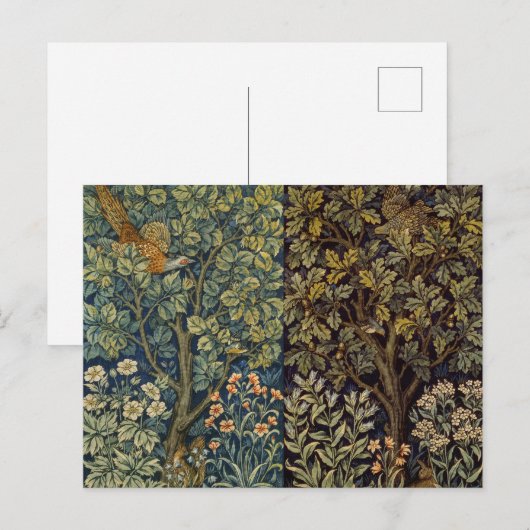 William Morris - Pheasant Bird Tree Botanical Postkarte (Vorne/Hinten)