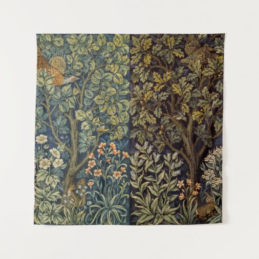 William Morris - Pheasant Bird Tree Botanical Wandteppich (Vorderseite)