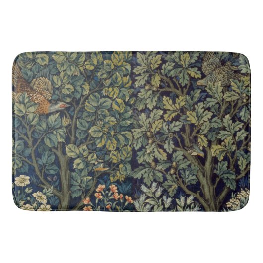 William Morris Pheasant Bird Tree Woodland Badematte (Vorderseite)