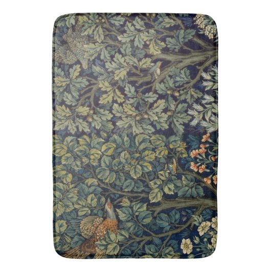 William Morris Pheasant Bird Tree Woodland Badematte (Vorderseite Vertikal)