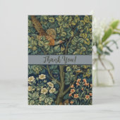 William Morris Pheasant Bird Tree Woodland Dankeskarte (Stehend Vorderseite)