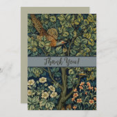 William Morris Pheasant Bird Tree Woodland Dankeskarte (Vorne/Hinten)