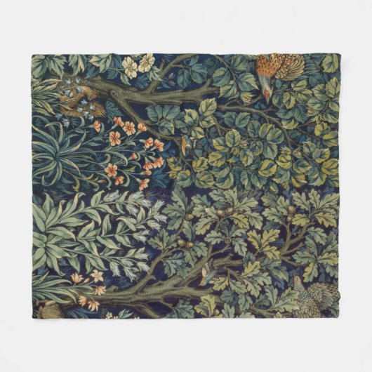William Morris Pheasant Bird Tree Woodland Fleecedecke (Vorderseite (Horizontal))