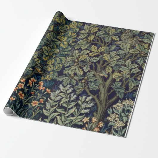 William Morris Pheasant Bird Tree Woodland Geschenkpapier (Ungerollt)