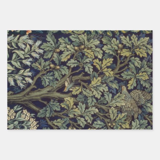 William Morris Pheasant Bird Tree Woodland Geschenkpapier Set (Vorderseite 2)
