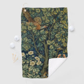 William Morris Pheasant Bird Tree Woodland Golfhandtuch (Insitu)