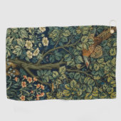 William Morris Pheasant Bird Tree Woodland Golfhandtuch (Horizontal)