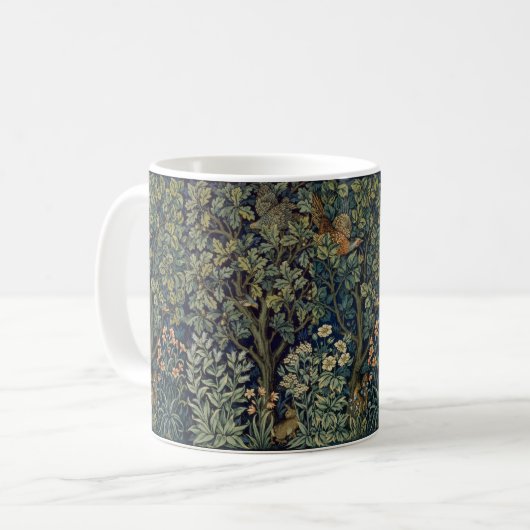 William Morris Pheasant Bird Tree Woodland Kaffeetasse (Vorderseite Links)