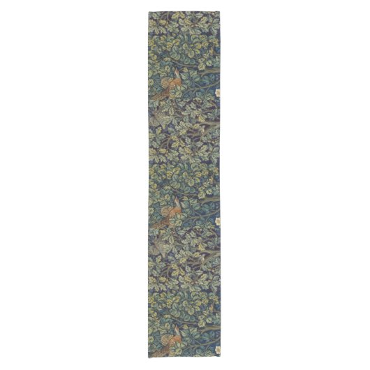 William Morris Pheasant Bird Tree Woodland Kurzer Tischläufer (Vorderseite)