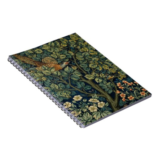 William Morris Pheasant Bird Tree Woodland Notizblock (Rechte Seite)