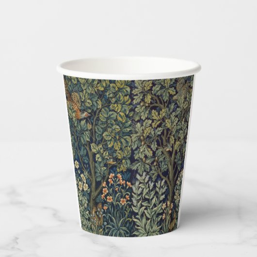 William Morris Pheasant Bird Tree Woodland Pappbecher (Rückseite)