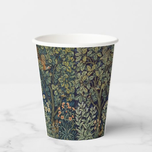 William Morris Pheasant Bird Tree Woodland Pappbecher (Vorderseite)