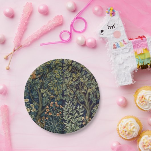 William Morris Pheasant Bird Tree Woodland Pappteller (Party)