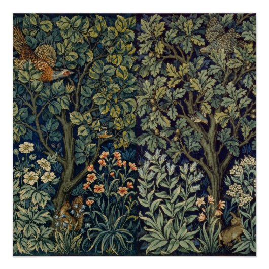 William Morris Pheasant Bird Tree Woodland Poster (Vorderseite)