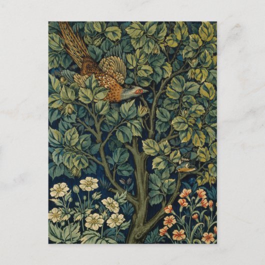 William Morris Pheasant Bird Tree Woodland Postkarte (Vorderseite)