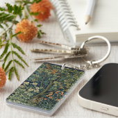 William Morris Pheasant Bird Tree Woodland Schlüsselanhänger (Vorderseite rechts)