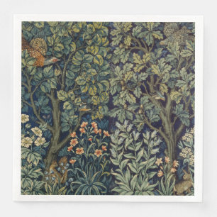William Morris Pheasant Bird Tree Woodland Serviette
