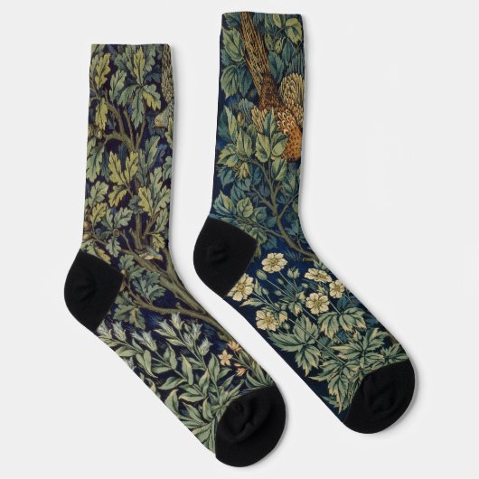 William Morris Pheasant Bird Tree Woodland Socken (Rechts)