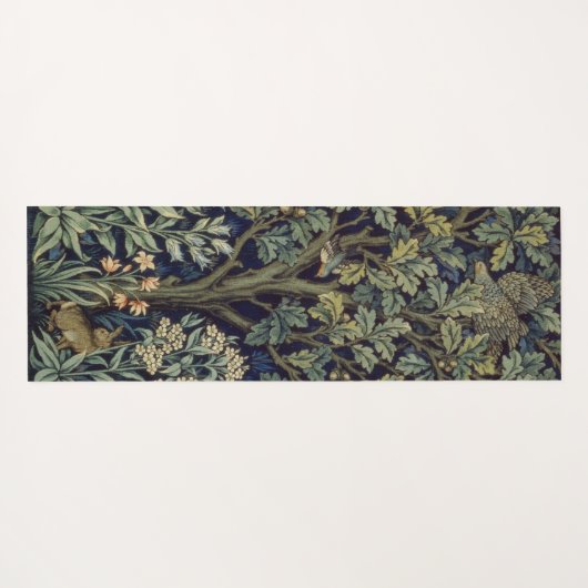 William Morris Pheasant Bird Tree Woodland Yogamatte (Rückseite (Horizontal))