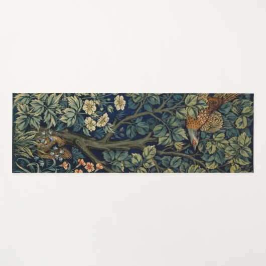 William Morris Pheasant Bird Tree Woodland Yogamatte (Vorderseite (Horizontal))