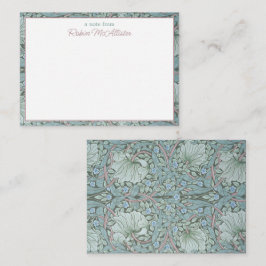 William Morris, Pimpernel - Aqua Green Floral Mitteilungskarte