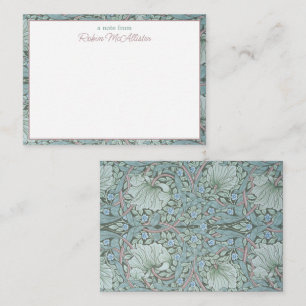 William Morris, Pimpernel - Aqua Green Floral Mitteilungskarte