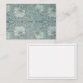William Morris, Pimpernel - Aqua Green Floral Mitteilungskarte