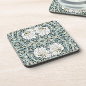 William Morris Pimpernel Blau Intricates Muster  Getränkeuntersetzer (Linke Seite)