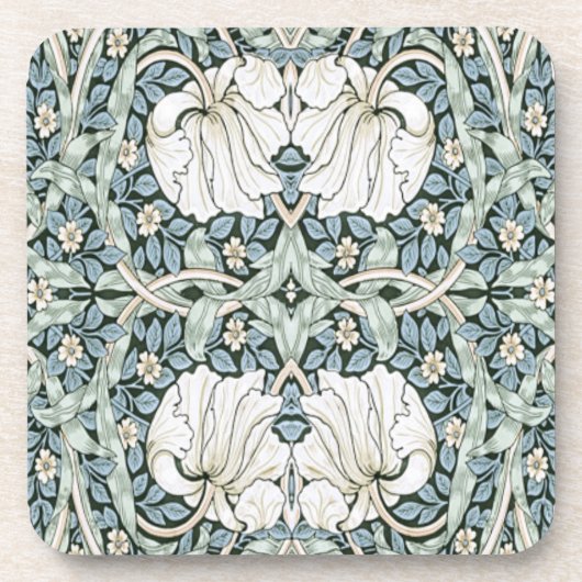 William Morris Pimpernel Blau Intricates Muster  Getränkeuntersetzer (Vorderseite)