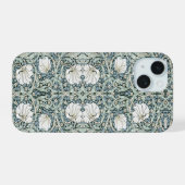 William Morris Pimpernel Blau Intricates Muster  iPhone 15 Hülle (Rückseite (Horizontal))