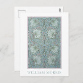 William Morris - Pimpernel: Blau und grüne Blume Postkarte (Vorne/Hinten)