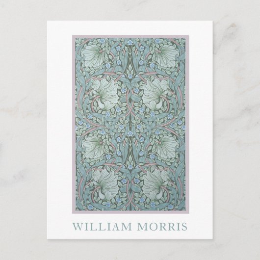 William Morris - Pimpernel: Blau und grüne Blume Postkarte (Vorderseite)
