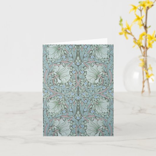 William Morris - Pimpernel: Blaue und grüne Blume Karte (Gelbe Blume)
