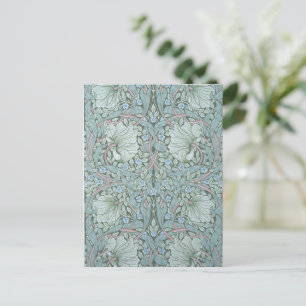 William Morris - Pimpernel: Blaue und grüne Blumen Postkarte