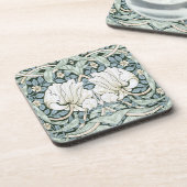 William Morris Pimpernel Blaues kompliziertes Must Getränkeuntersetzer (Linke Seite)
