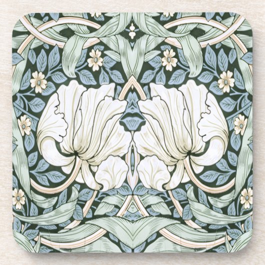 William Morris Pimpernel Blaues kompliziertes Must Getränkeuntersetzer (Vorderseite)