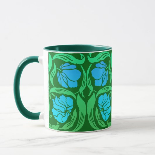 William Morris Pimpernel, Blue & Emerald Green Tasse (Links)