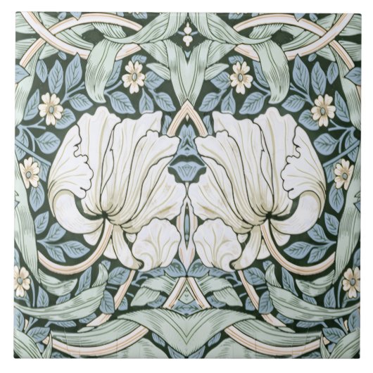 William Morris Pimpernel Blue Intricate Pattern  Fliese (Vorderseite)