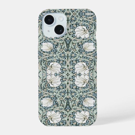 William Morris Pimpernel Blue Intricate Pattern  iPhone 15 Hülle (Rückseite)