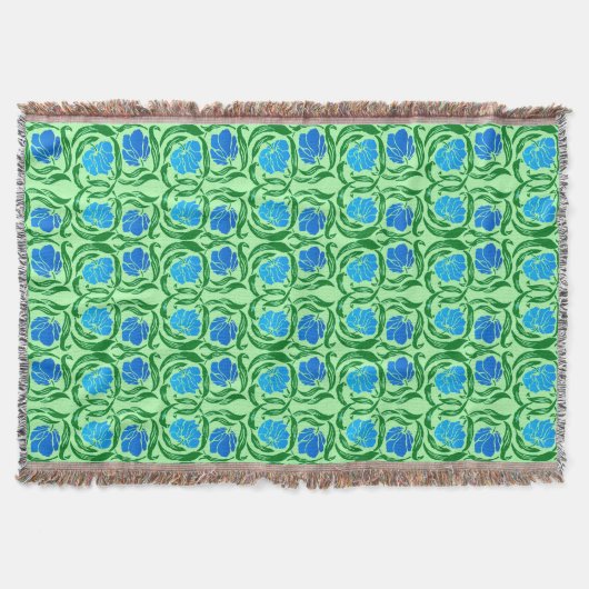 William Morris Pimpernel, Blue & Lime Green Decke (Vorderseite)
