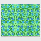 William Morris Pimpernel, Blue & Lime Green Geschenkpapier (Flach)