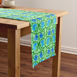 William Morris Pimpernel, Blue & Lime Green Kurzer Tischläufer