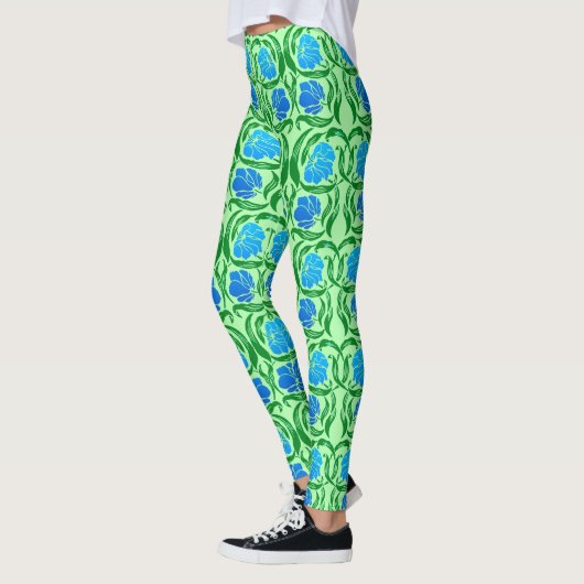 William Morris Pimpernel, Blue & Lime Green Leggings (Links)