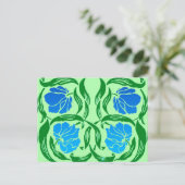 William Morris Pimpernel, Blue & Lime Green Postkarte (Stehend Vorderseite)
