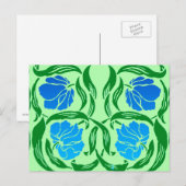 William Morris Pimpernel, Blue & Lime Green Postkarte (Vorne/Hinten)