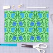 William Morris Pimpernel, Blue & Lime Green Seidenpapier (Handwerk)