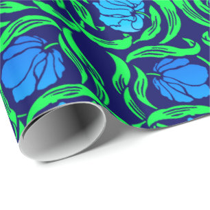 William Morris Pimpernel, Cobalt Blue und Green Geschenkpapier
